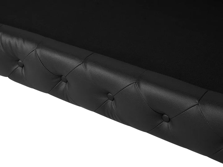 Sofa 3 Seater Faux Leather Black Marinello
