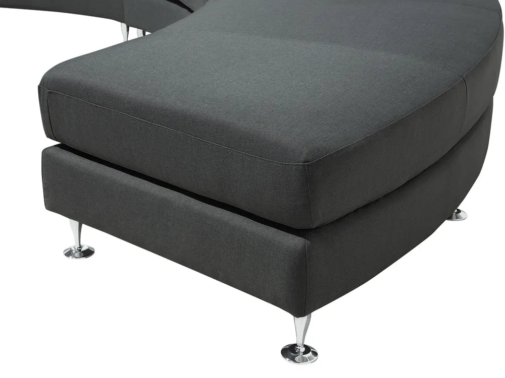 Curved Sofa 7 Seater Fabric Dark Grey Colman
