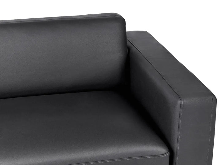 Sofa 3 Seater Faux Leather Black Maeesha