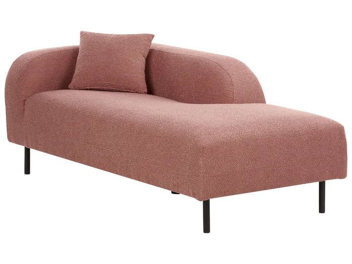 Left-Hand Chaise Longue Boucle Pink Nicky