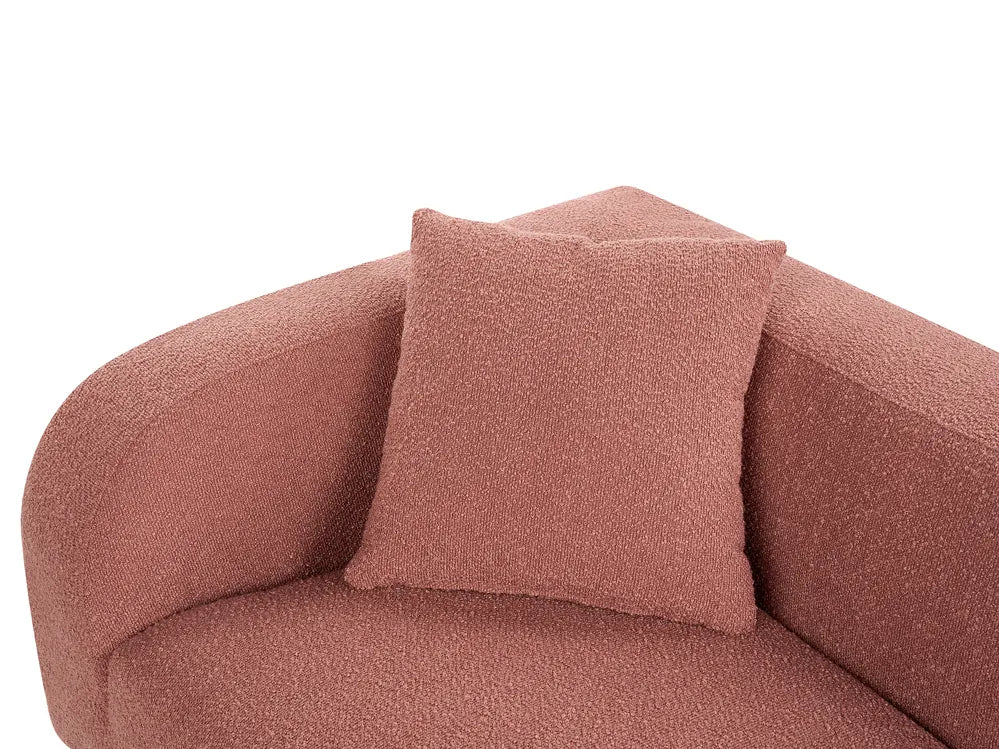 Left-Hand Chaise Longue Boucle Pink Nicky