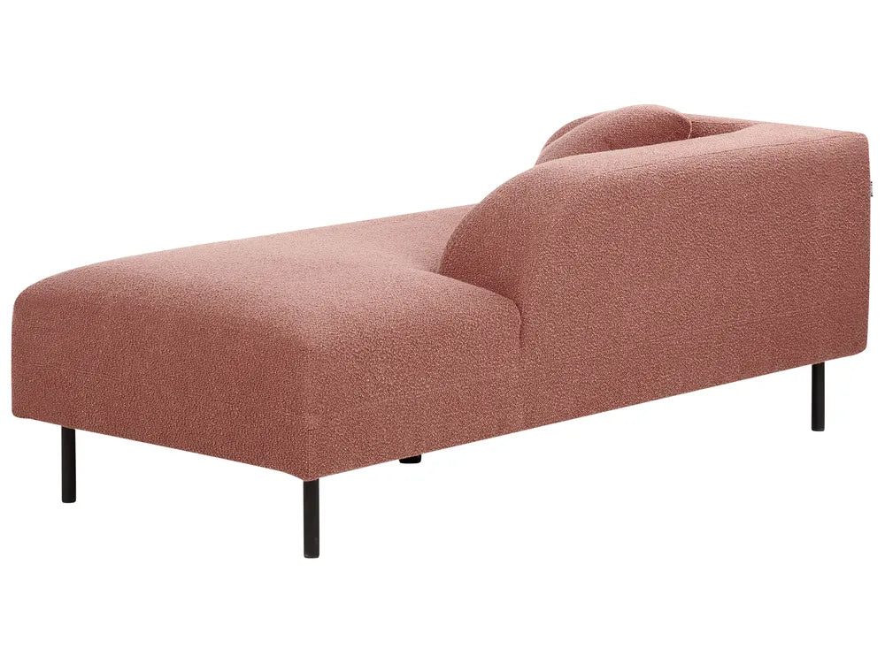 Left-Hand Chaise Longue Boucle Pink Nicky