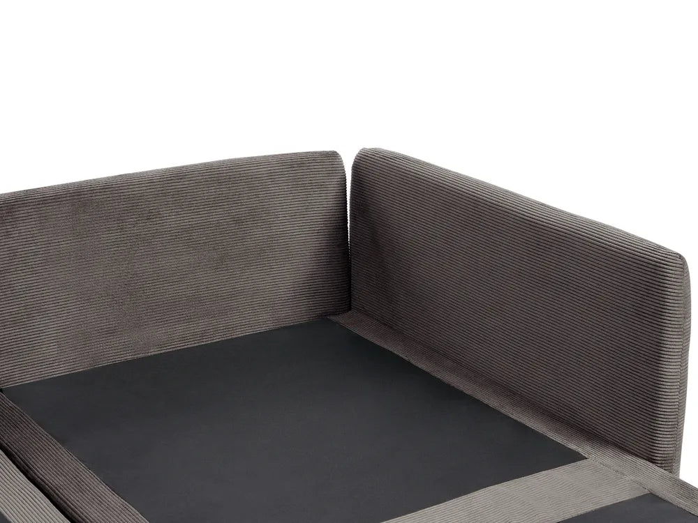 Modular Corner Sofa 3 Seater Corduroy Dark Brown Right Hand Nyhan