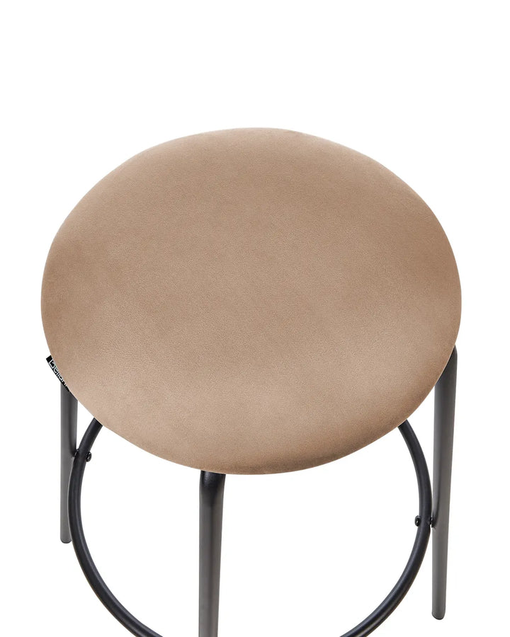 Set of 2 Bar Stools Velvet Light Brown Bryonie