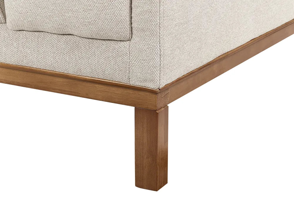 Sofa 4 Seater Fabric Light Beige Josanna