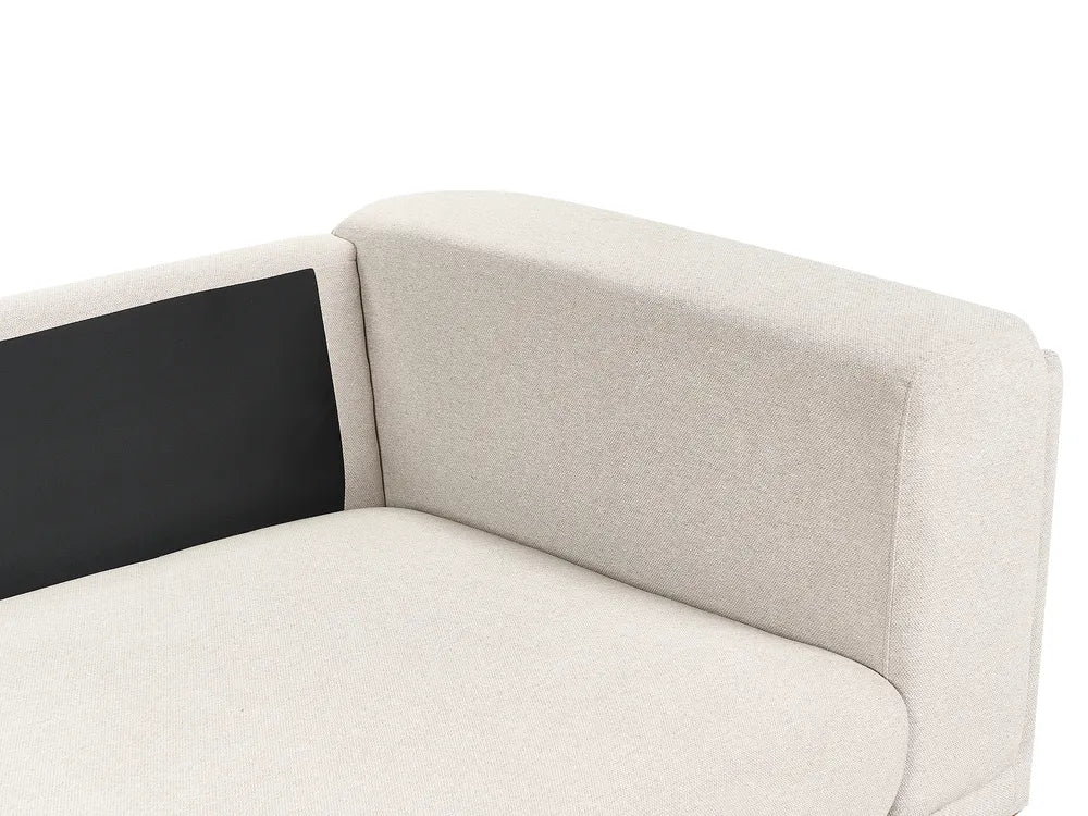 Sofa 4 Seater Fabric Light Beige Josanna