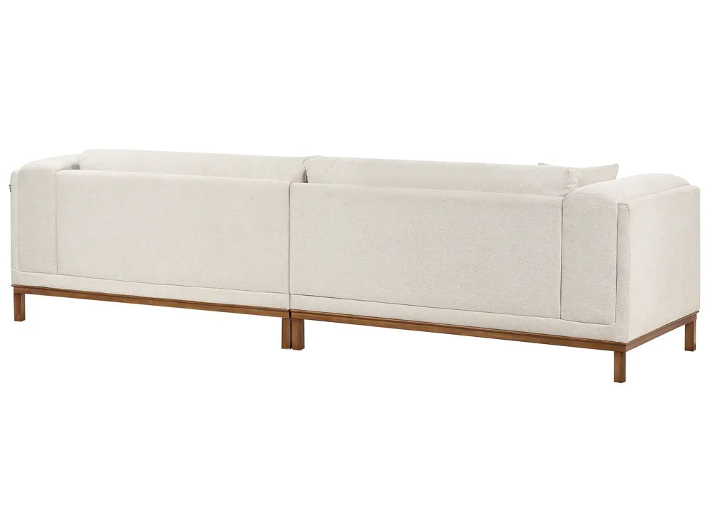 Sofa 4 Seater Fabric Light Beige Josanna