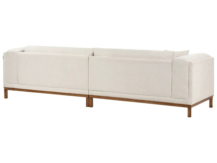 Sofa 4 Seater Fabric Light Beige Josanna