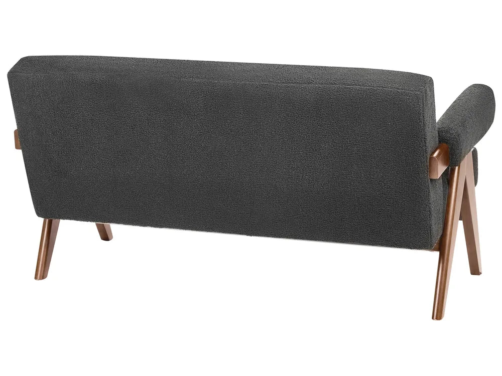 Sofa 2 Seater Boucle Black/ Dark Brown Ludine