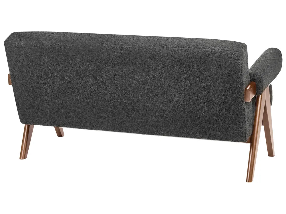 Living Room Set Boucle Black/ Dark Brown Ludine