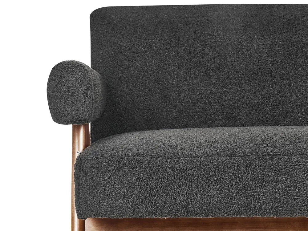 Living Room Set Boucle Black/ Dark Brown Ludine