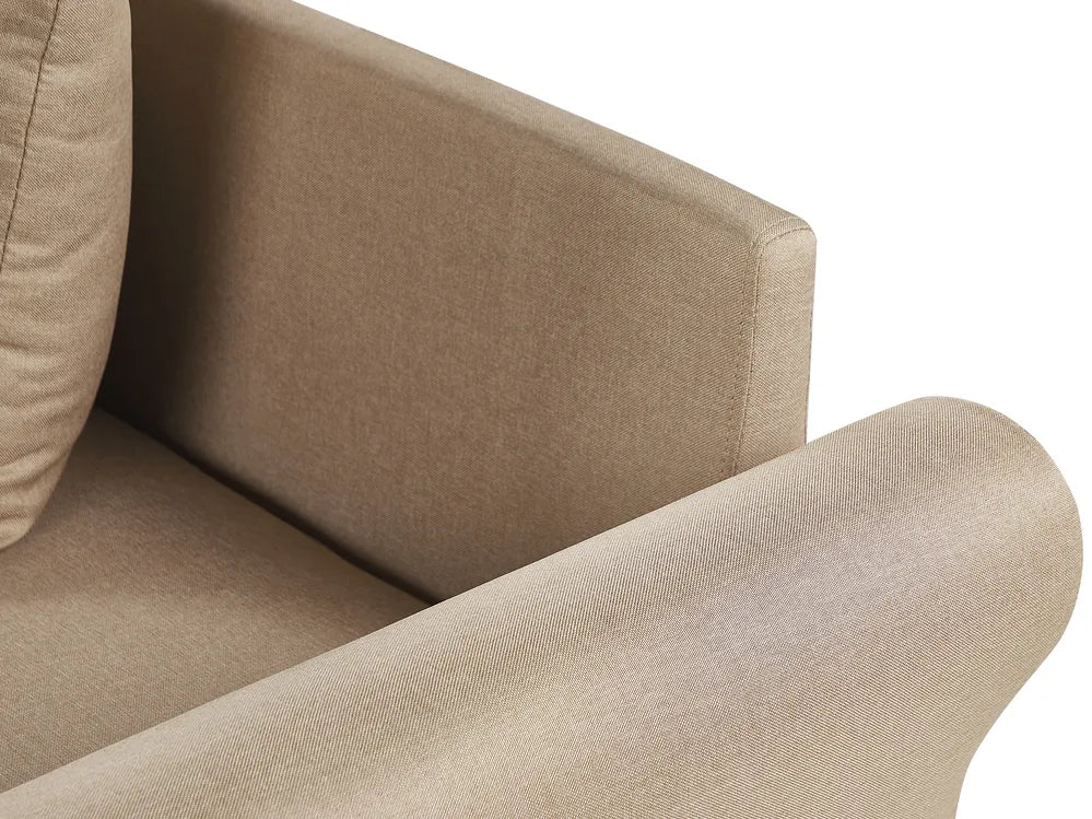 Corner Sofa 3 Seater Fabric Beige Right Hand Ivery
