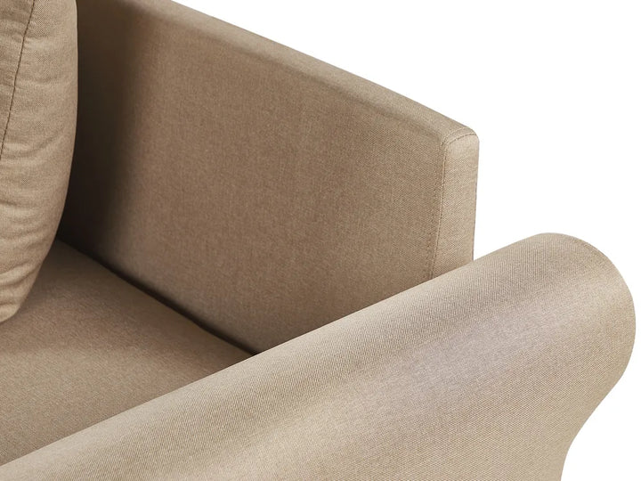 Corner Sofa 3 Seater Fabric Beige Right Hand Ivery