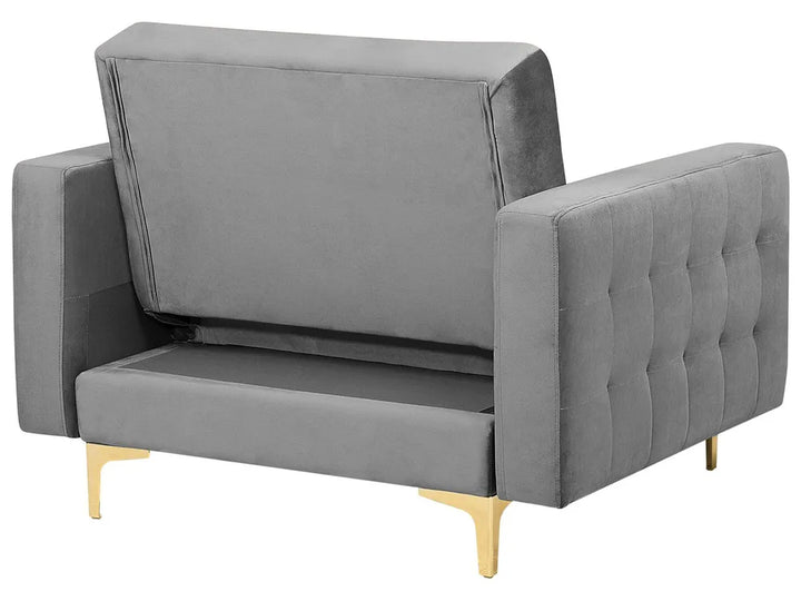 Living Room Set 5 Seater Velvet Grey Denby