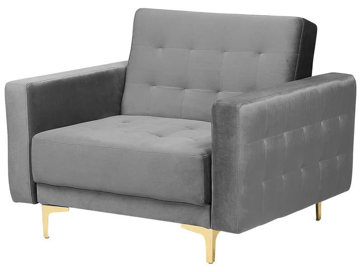 Living Room Set 5 Seater Velvet Grey Denby
