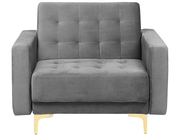 Living Room Set 5 Seater Velvet Grey Denby