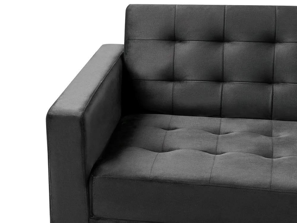 Sofa Bed 3 Seater Velvet Black Denby