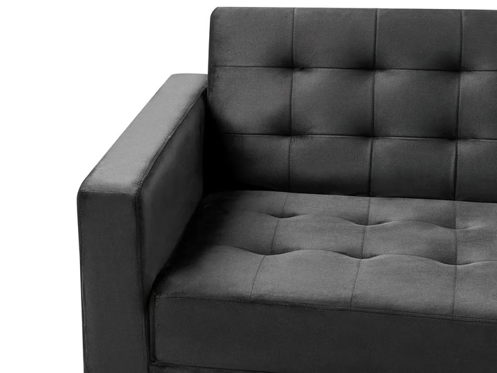 Sofa Bed 3 Seater Velvet Black Denby