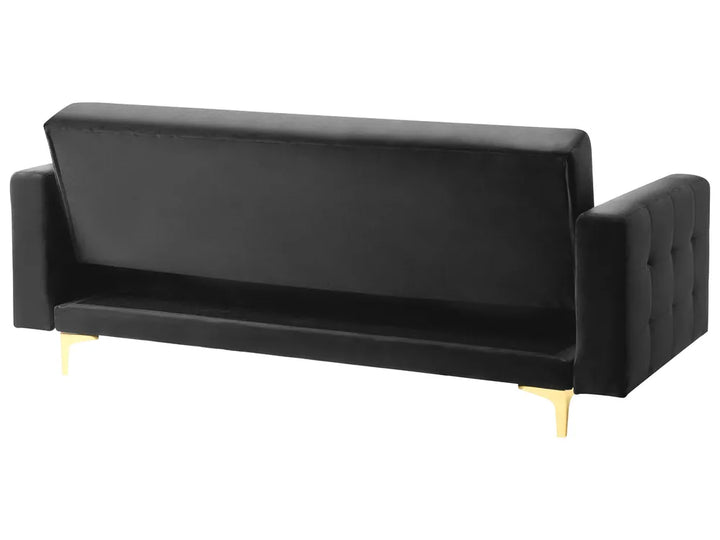 Sofa Bed 3 Seater Velvet Black Denby