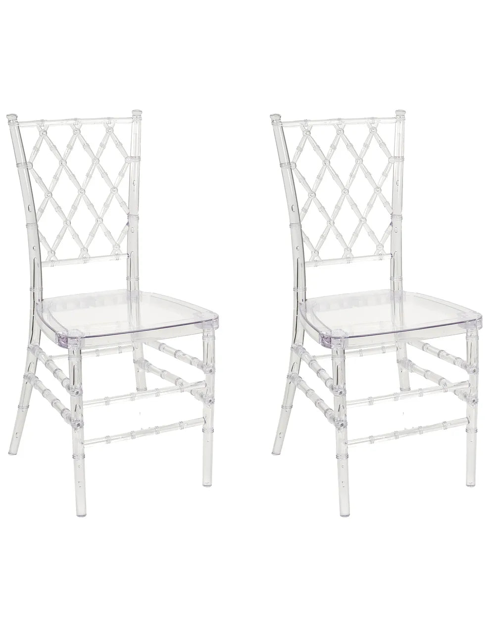 Set of 2 transparent accent chairs