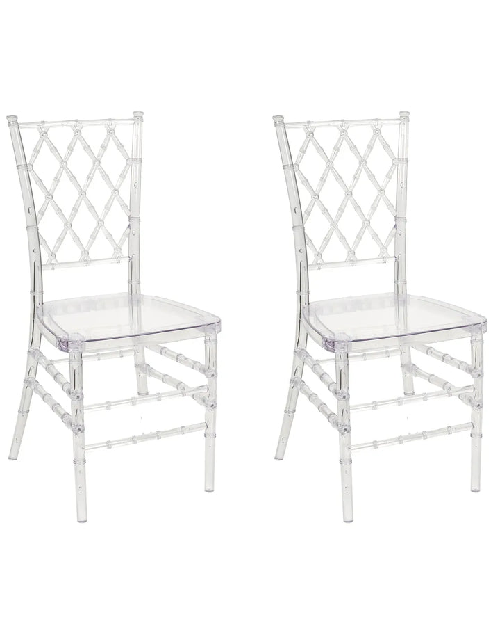 Set of 2 transparent accent chairs