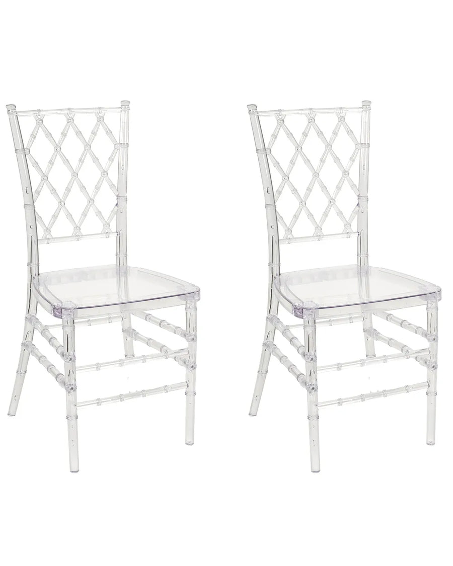 Set of 2 transparent accent chairs
