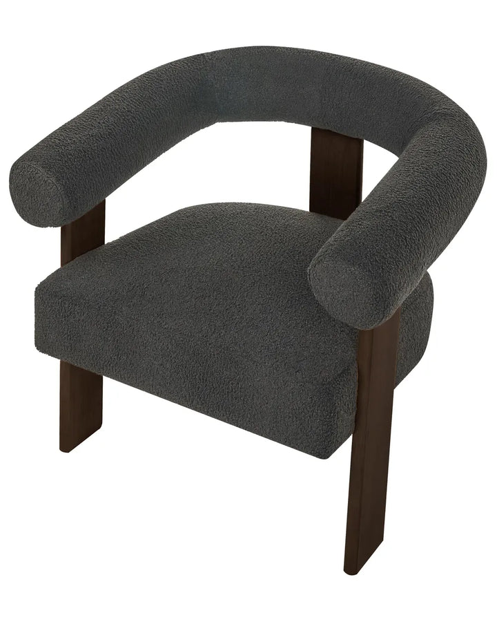 Armchair Boucle Black/ Dark Brown Askolds