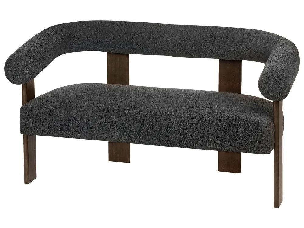 Living Room Set Boucle Black/ Dark Brown Askolds
