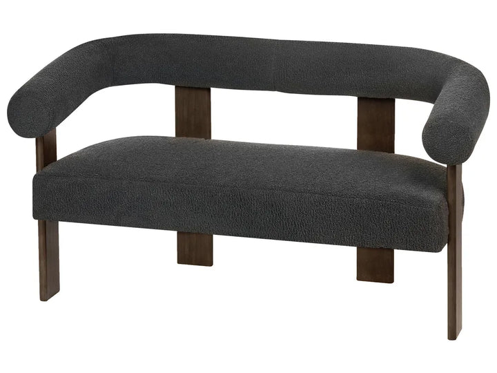 Living Room Set Boucle Black/ Dark Brown Askolds