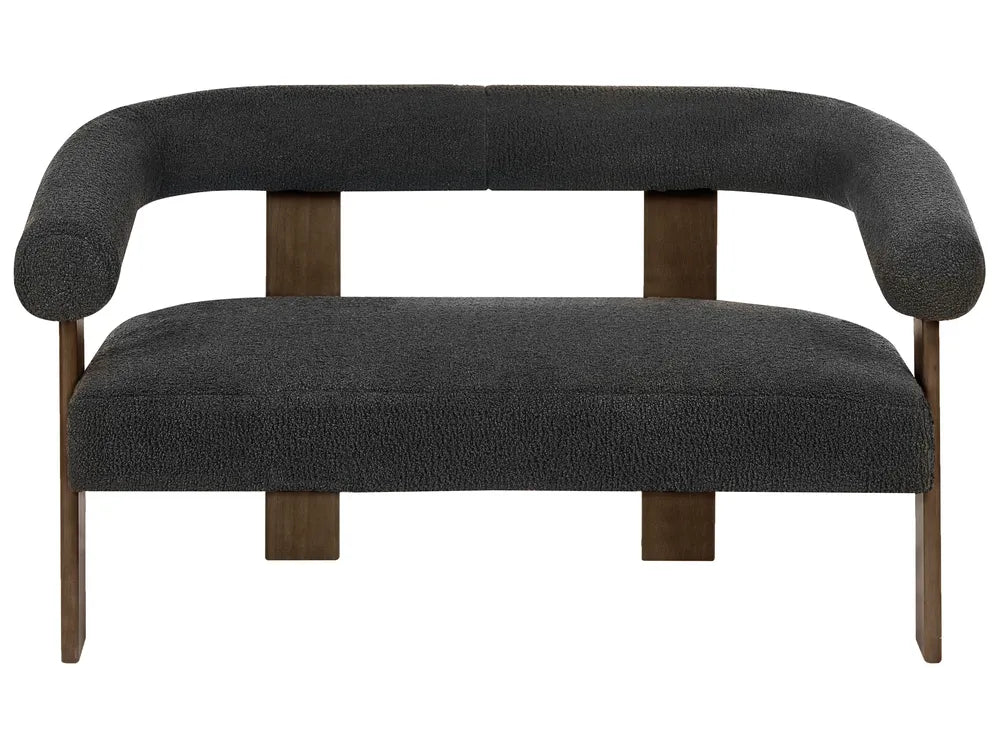 Living Room Set Boucle Black/ Dark Brown Askolds