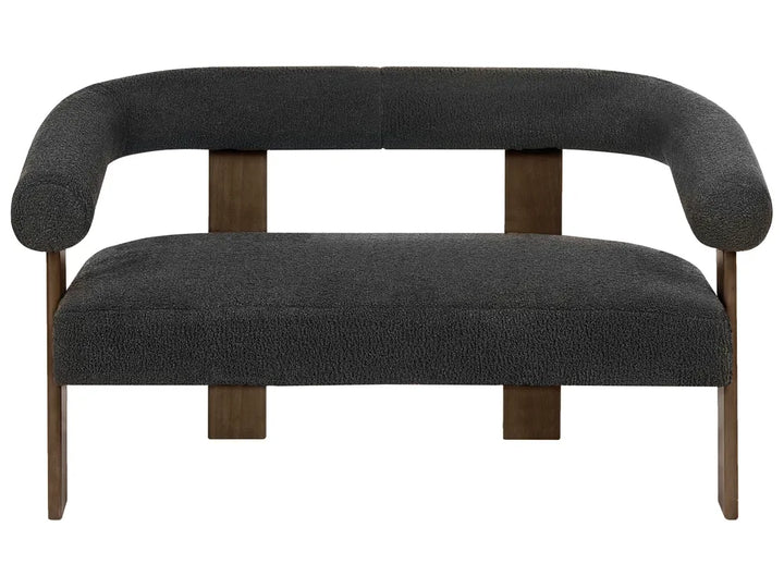 Living Room Set Boucle Black/ Dark Brown Askolds