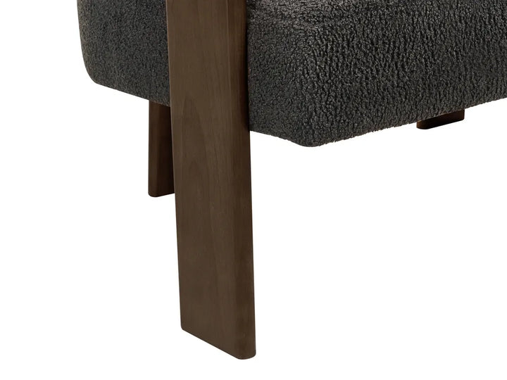 Living Room Set Boucle Black/ Dark Brown Askolds
