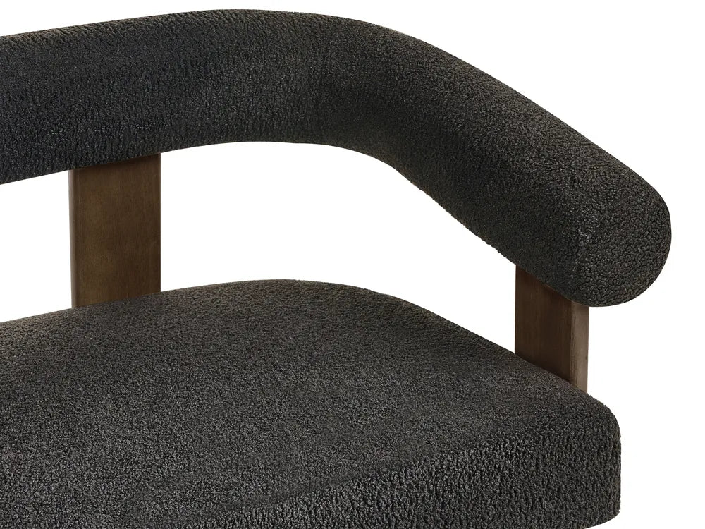 Living Room Set Boucle Black/ Dark Brown Askolds