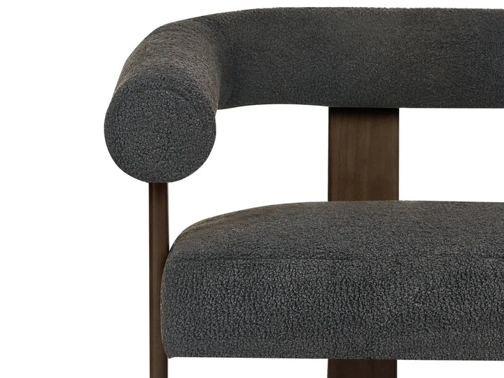 Living Room Set Boucle Black/ Dark Brown Askolds