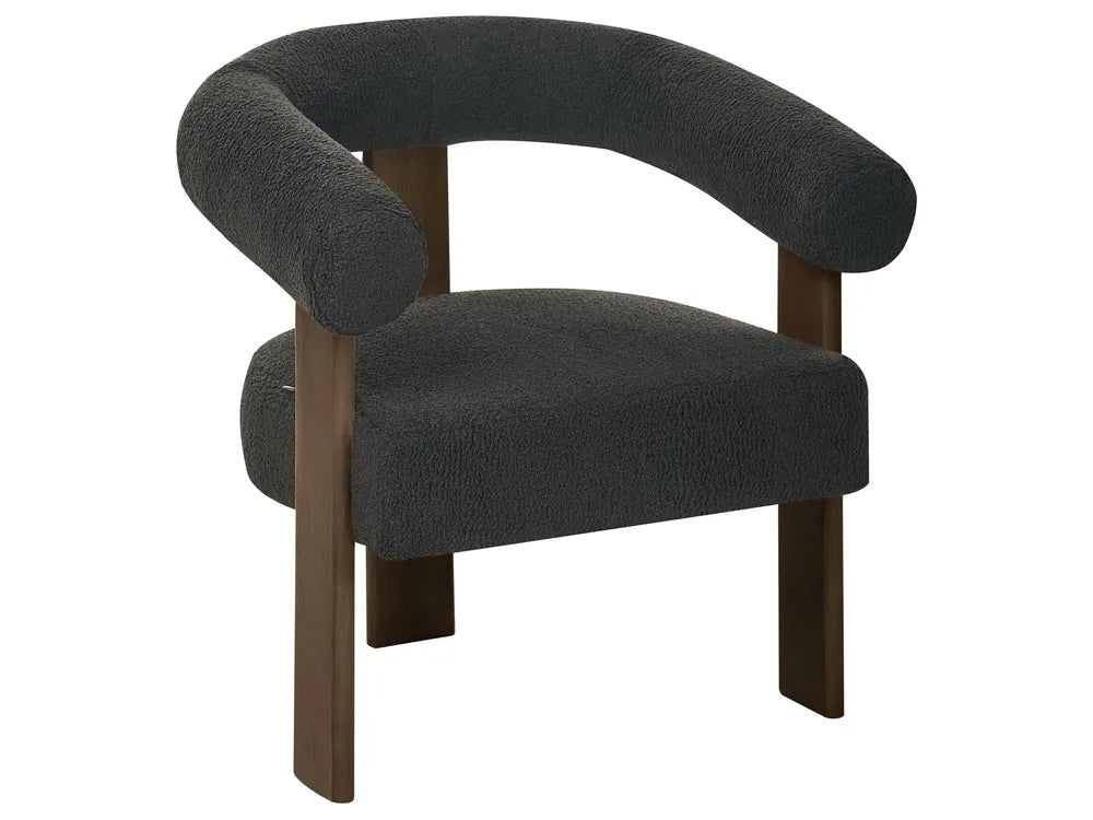 Living Room Set Boucle Black/ Dark Brown Askolds