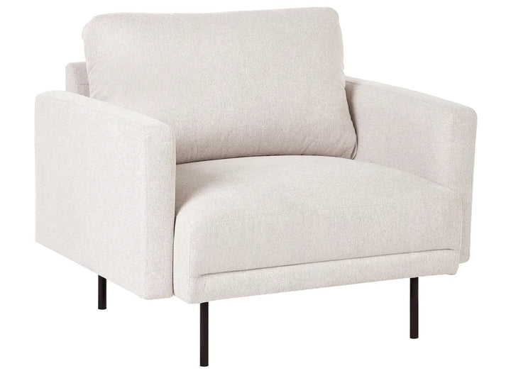 Living Room Set 3 Seater Fabric Light Beige Shayle