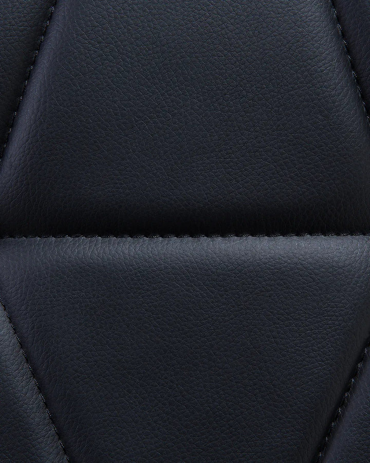 Set of 2 Bar Chairs Faux Leather Swivel Black Kleitos