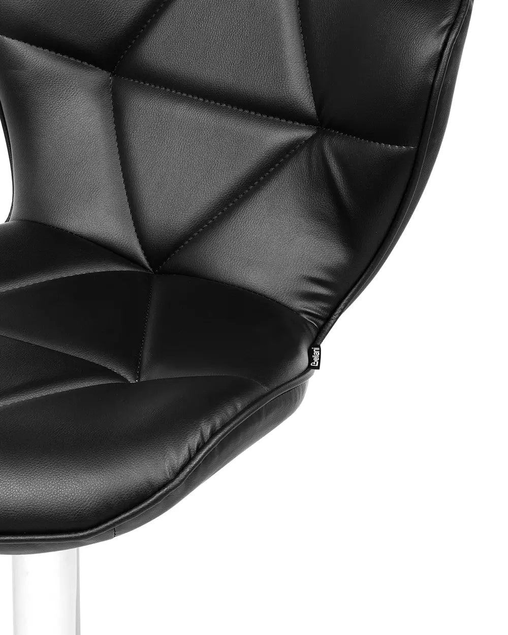 Set of 2 Bar Chairs Faux Leather Swivel Black Kleitos