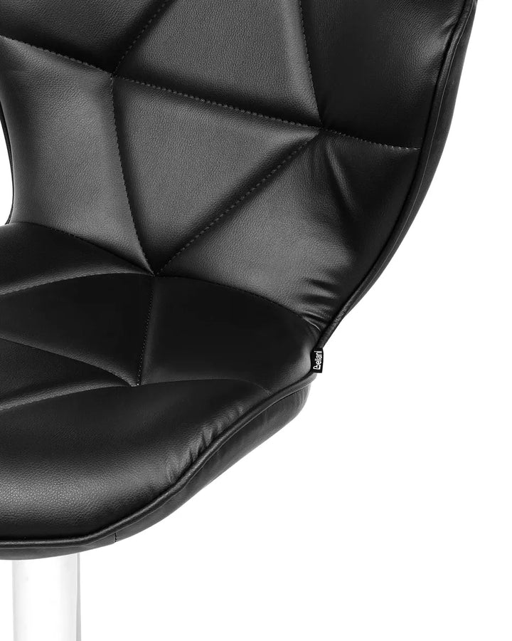 Set of 2 Bar Chairs Faux Leather Swivel Black Kleitos