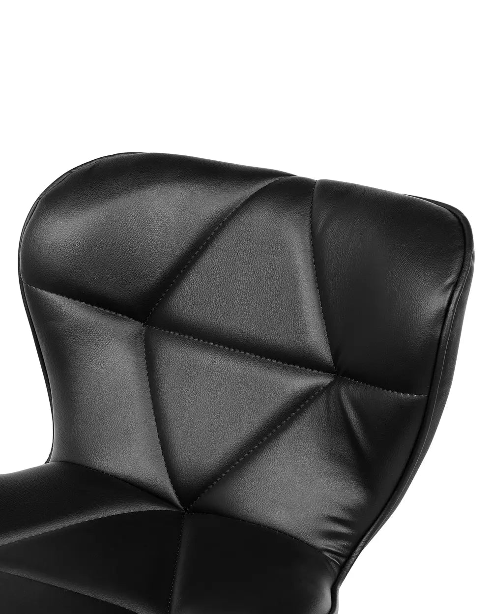 Set of 2 Bar Chairs Faux Leather Swivel Black Kleitos