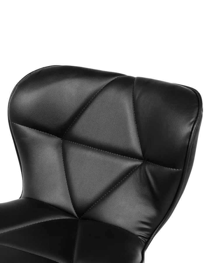 Set of 2 Bar Chairs Faux Leather Swivel Black Kleitos