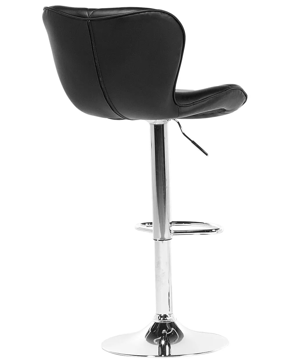 Set of 2 Bar Chairs Faux Leather Swivel Black Kleitos