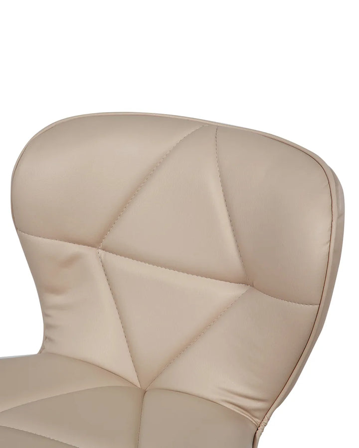 Set of 2 Bar Chairs Faux Leather Swivel Light Beige Kleitos