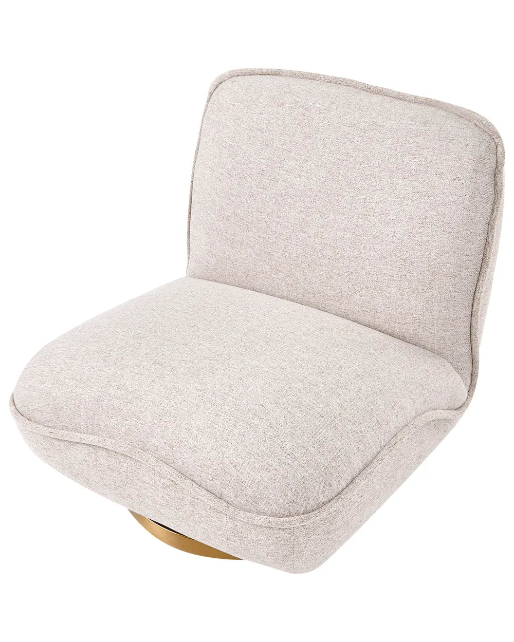 Swivel Armchair Fabric Beige Edvardas