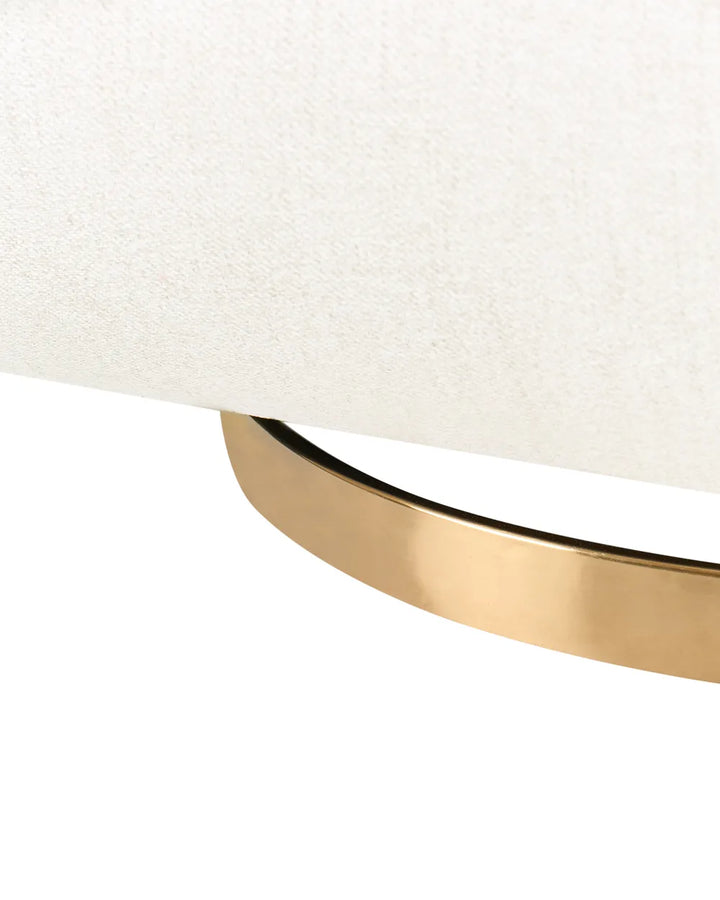 Swivel Armchair Fabric Off-White Edvardas