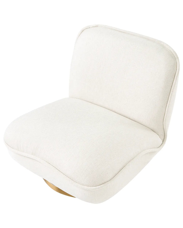Swivel Armchair Fabric Off-White Edvardas