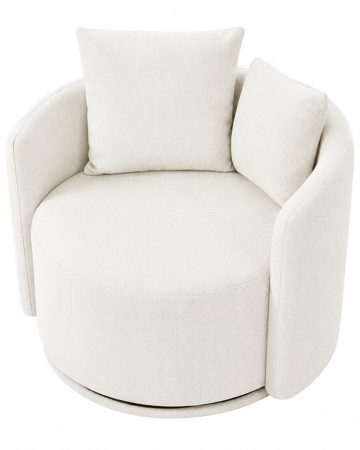 Swivel Armchair Fabric Off-White Juriana