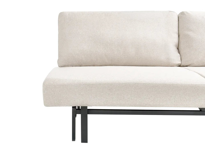 Sofa Bed 3 Seater Fabric Off-White Munehito