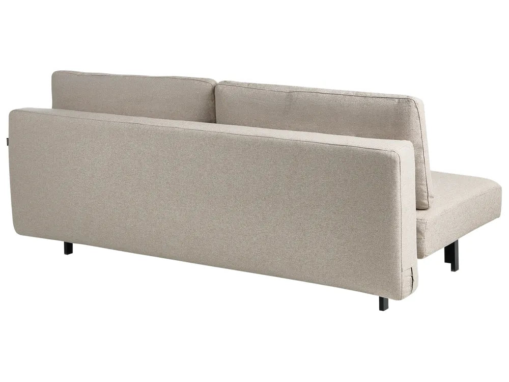 Sofa Bed 3 Seater Fabric Beige Munehito