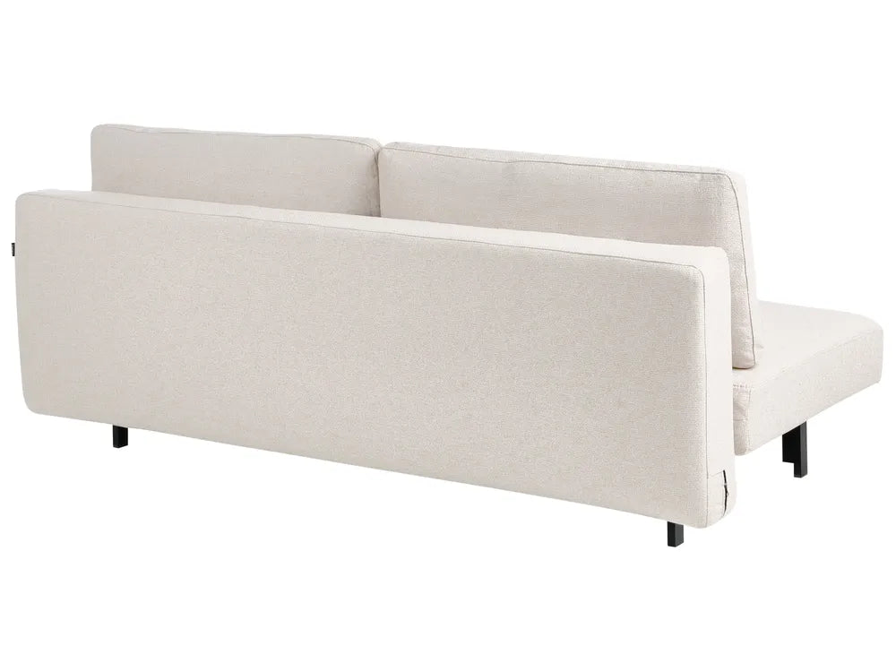 Sofa Bed 3 Seater Fabric Off-White Munehito